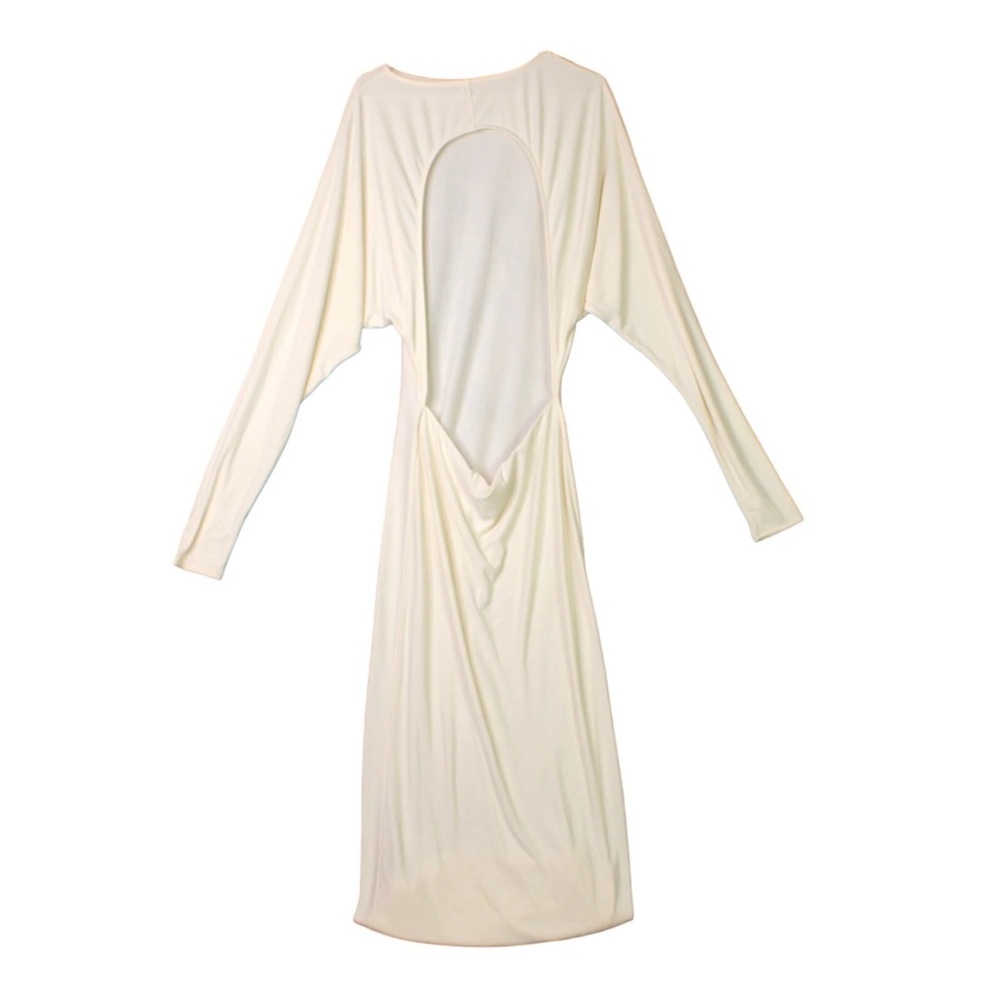 Helsa Women Matte Jersey Open Back Dress White Size M Party Maxi Elegant - Picture 11 of 14